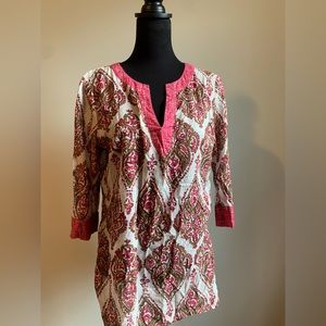 Merona tunic in pinks and golds